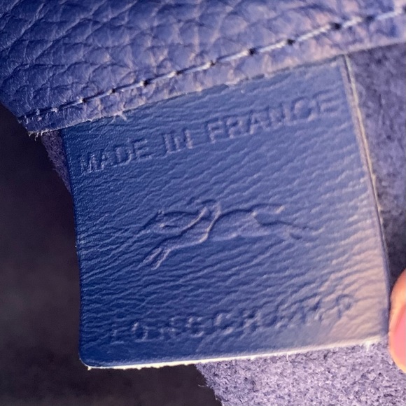 Longchamp Roseau Essential Cobalt Blue Pebbled Leather Medium Shoulder Tote Bag - Picture 9 of 10